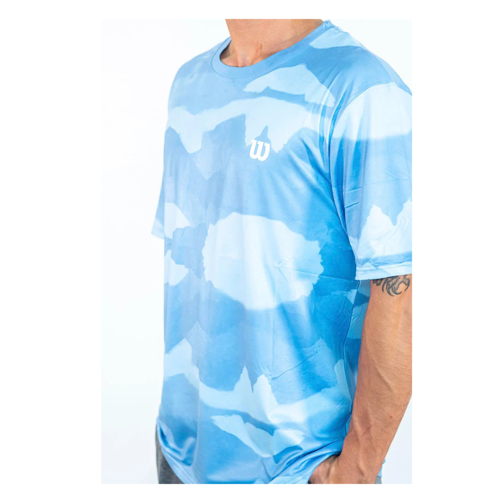 Polera Deportiva Hombre Celeste