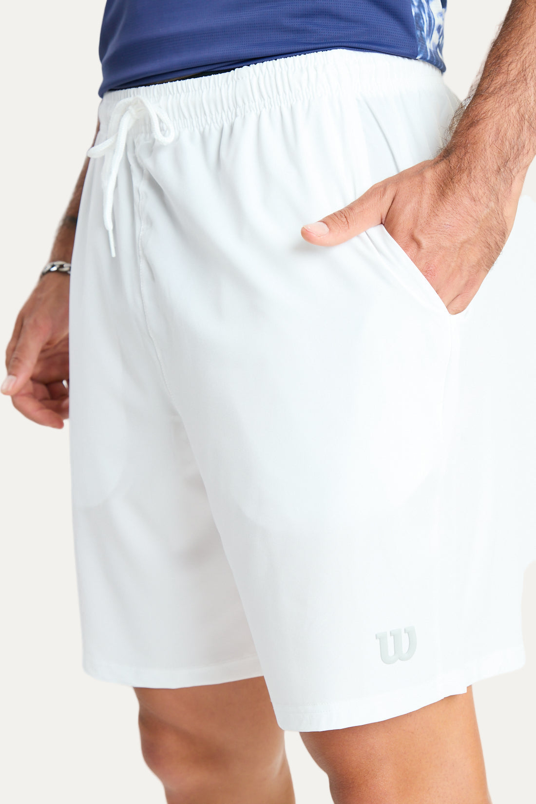 Short Poliester Caballero Blanco