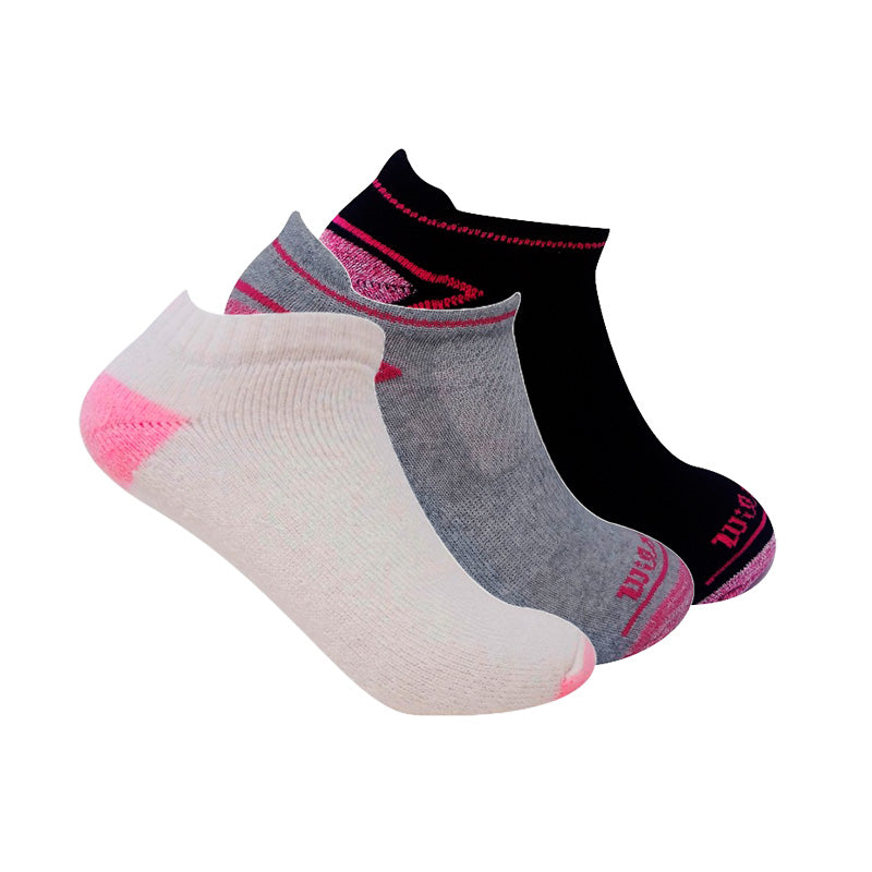 PACK 3 CALCETÍN DAMA MEDIA BLANCO GRIS NEGRO