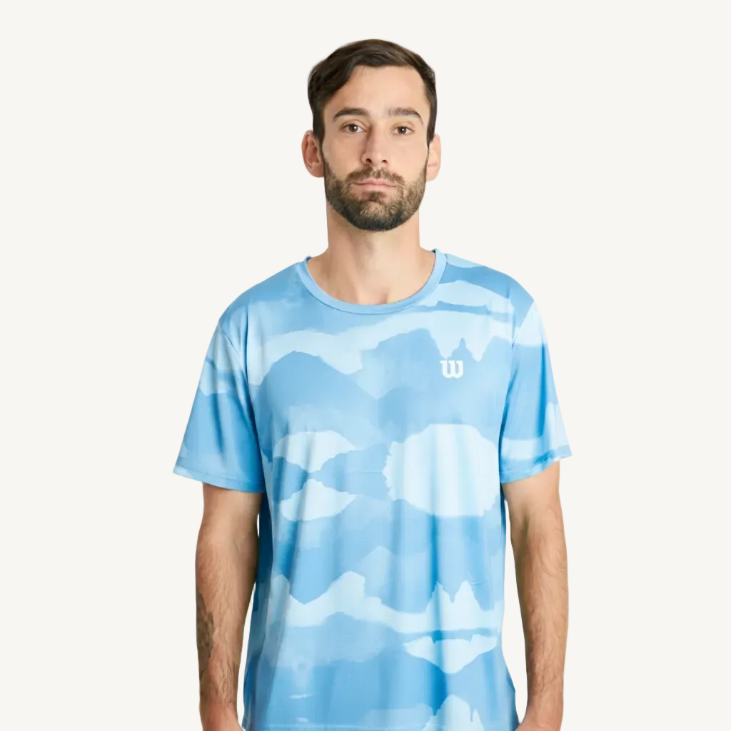 Polera Deportiva Camuflada Celeste M