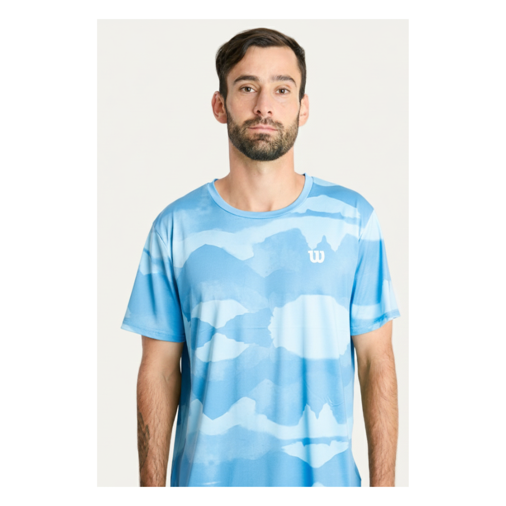 Polera Deportiva Hombre Celeste