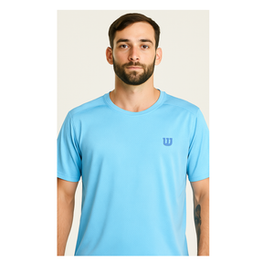 Polera Deportiva Hombre Celeste