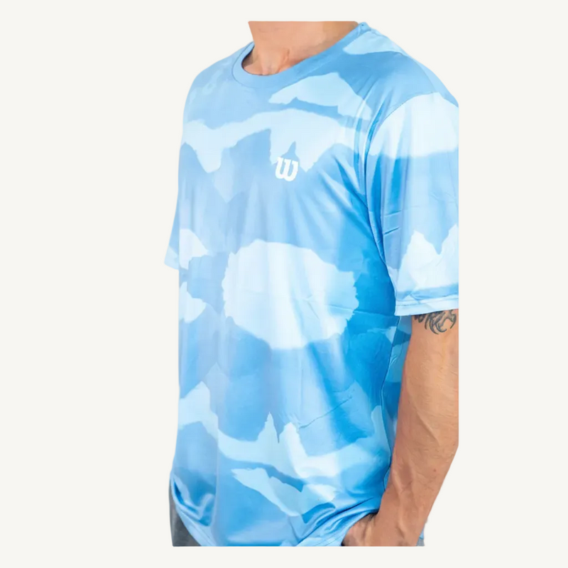 Polera Deportiva Camuflada Celeste M