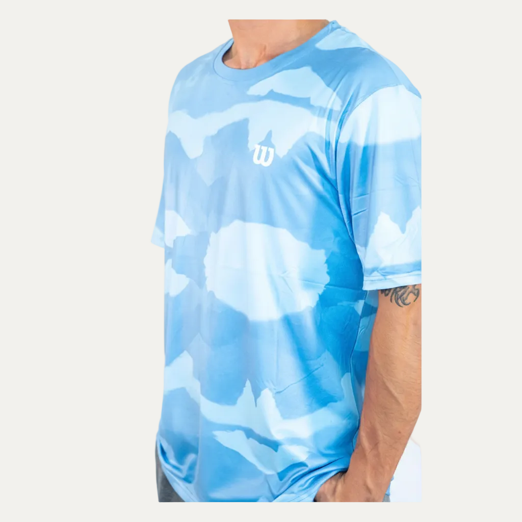 Polera Deportiva Hombre Celeste