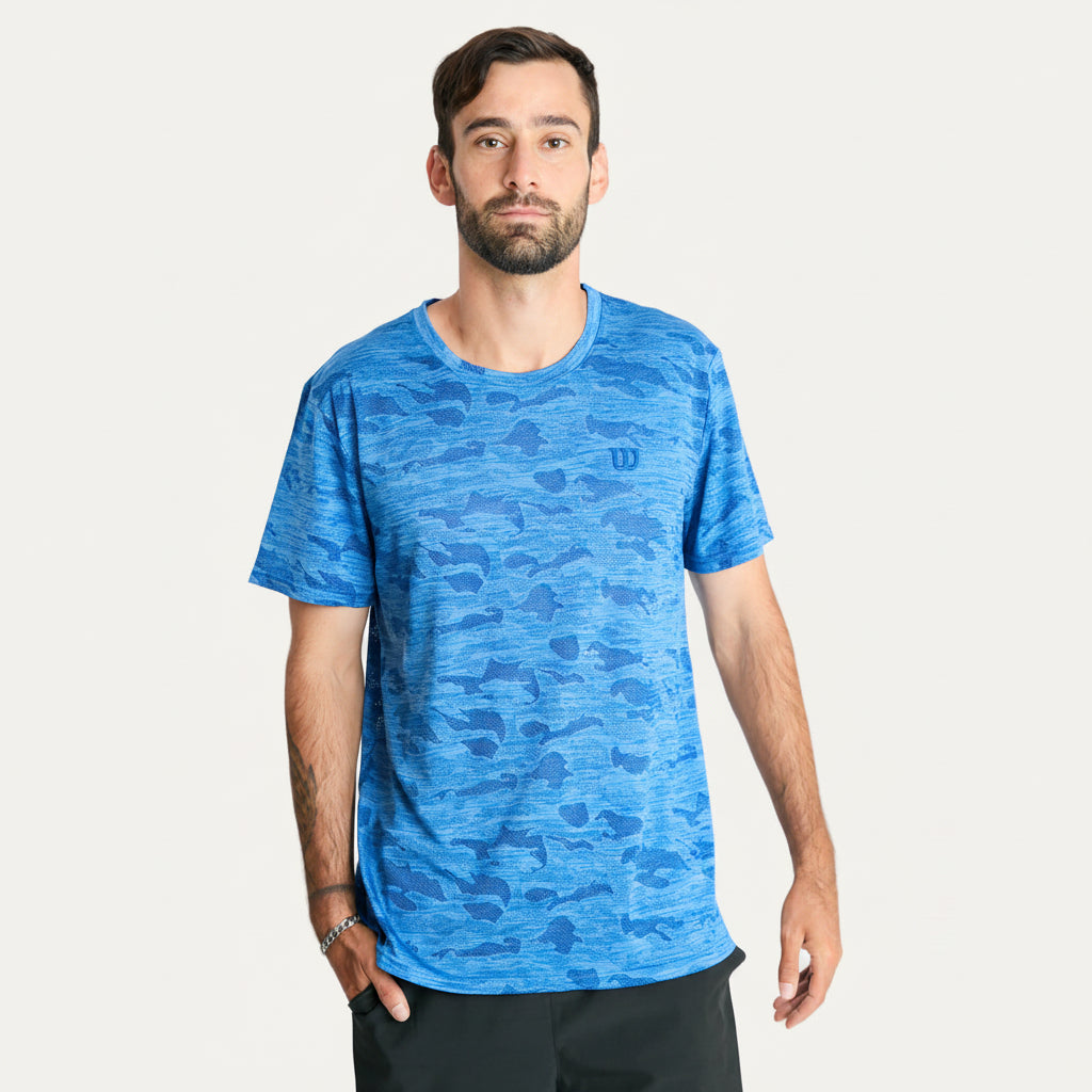 Polera Deportiva Hombre Azul