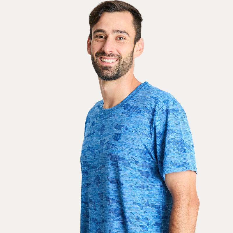 Polera Deportiva Camuflada Azul H