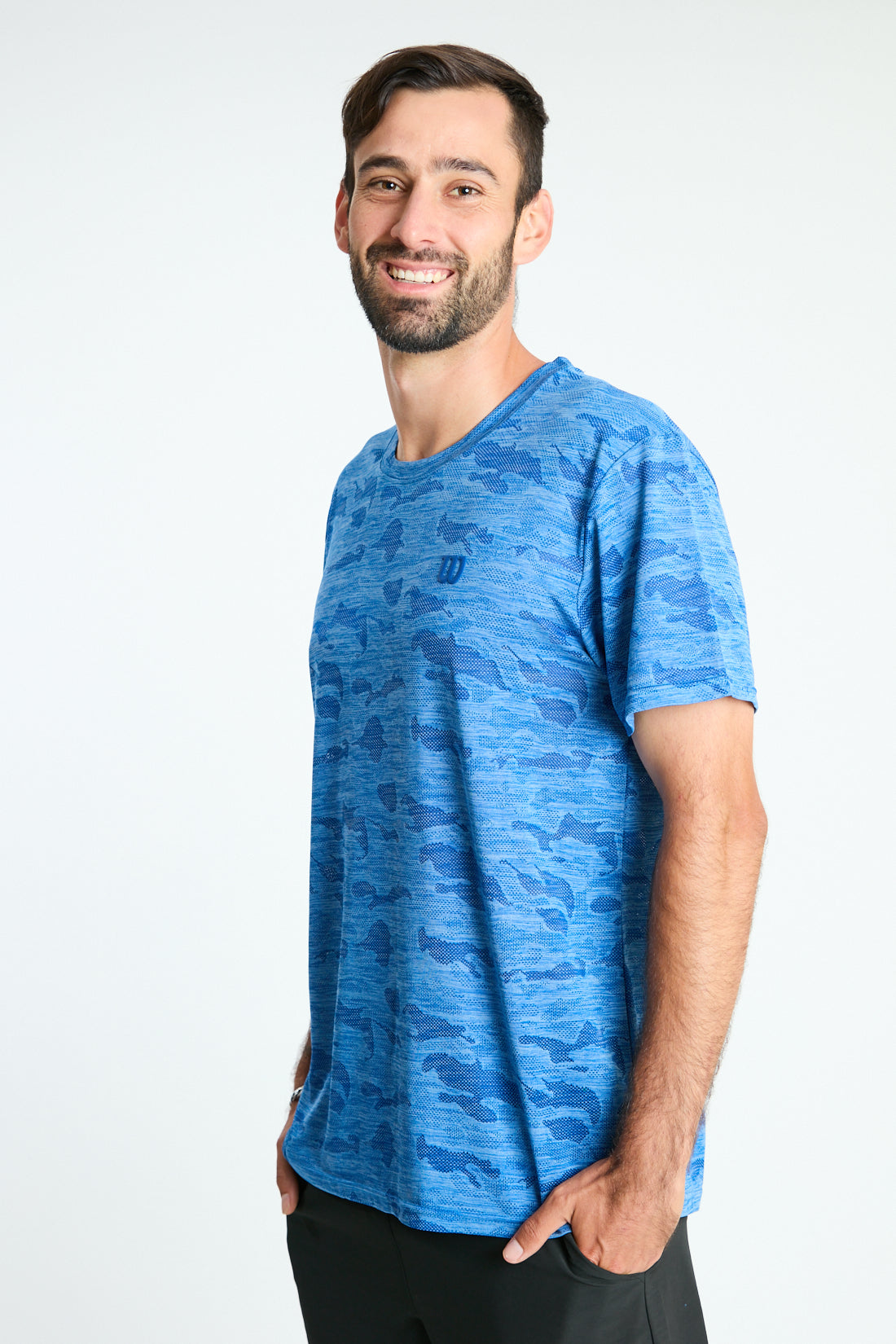 POLERA DEPORTIVA HOMBRE AZUL