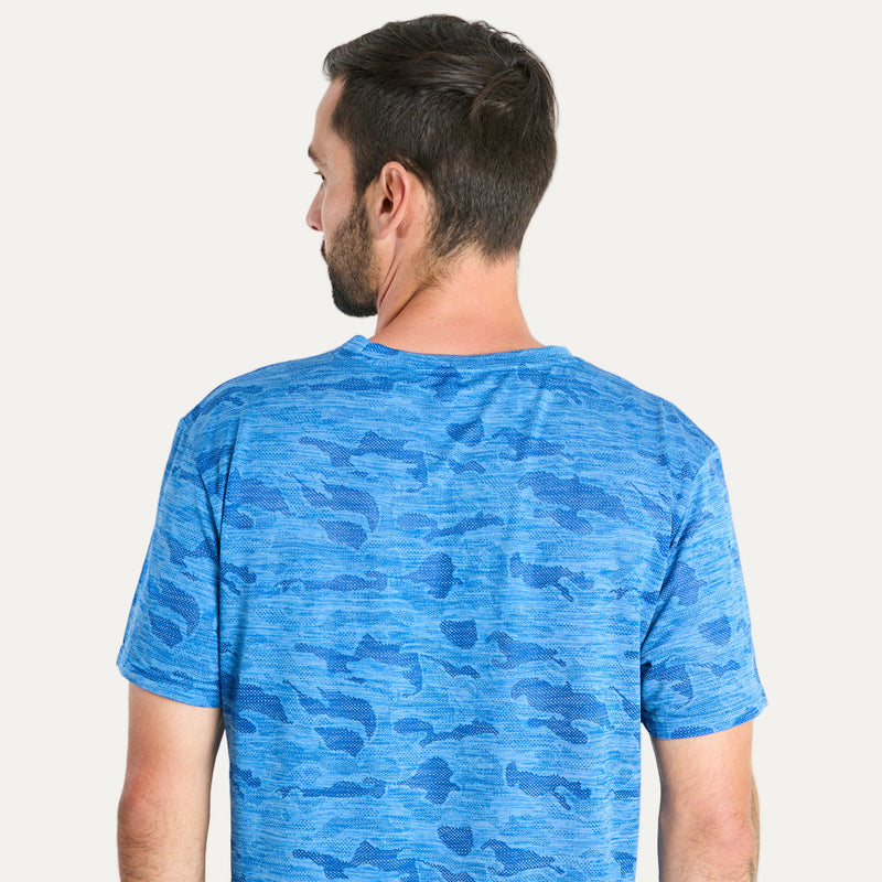 Polera Deportiva Camuflada Azul H