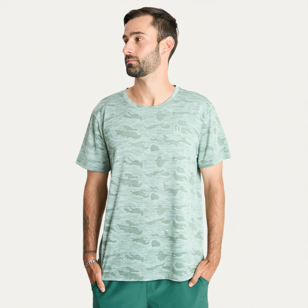 Polera Deportiva Camuflada Verde H