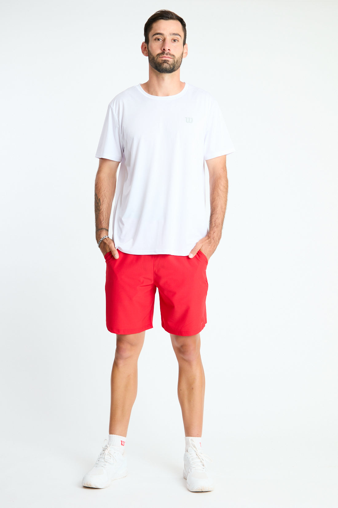 SHORT POLIESTER CABALLERO ROJO