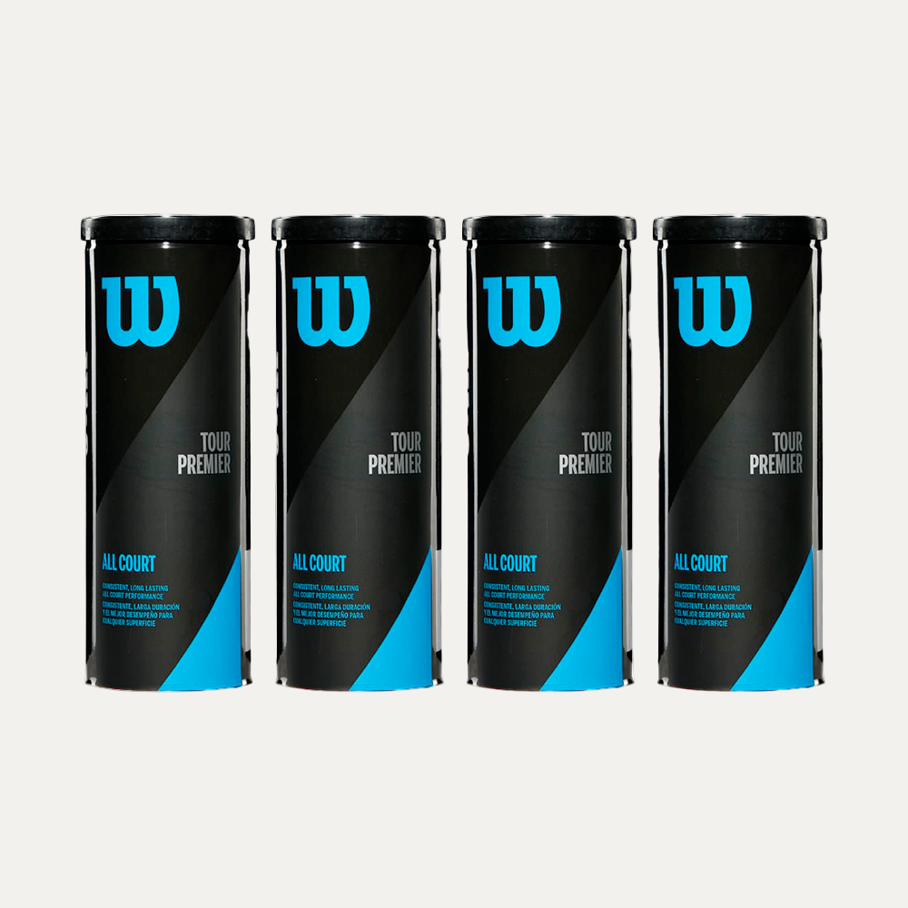 Pack de 4 tarros de Pelotas De Tenis Tour Premier All Court (3 Ball)
