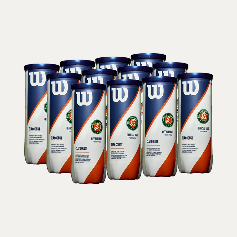 Pack de 12 tarros de Pelotas De Tenis Roland Garros Clay Court (3 Ball)
