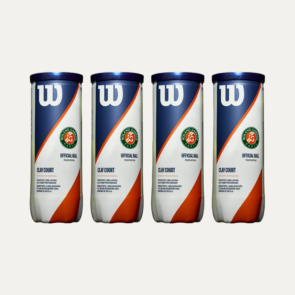 Pack de 4 tarros de Pelotas De Tenis Roland Garros Clay Court (3 Ball)